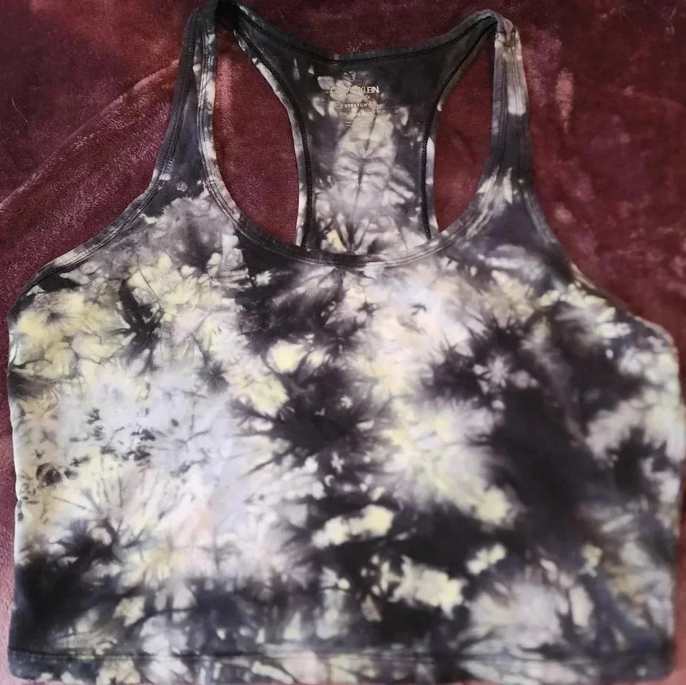 CK performance tie dye crop top‎